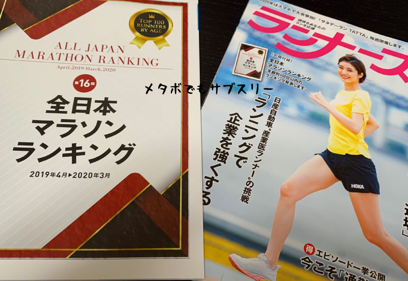 全日本マラソンランキング2020